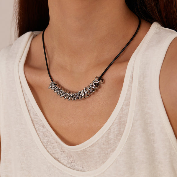 Sophisticated Women's Chain Link Pendant Necklace – Sleek Stainless Steel Design, Ideal for Layering-Women's Necklace-SunnyHouse Jewelry