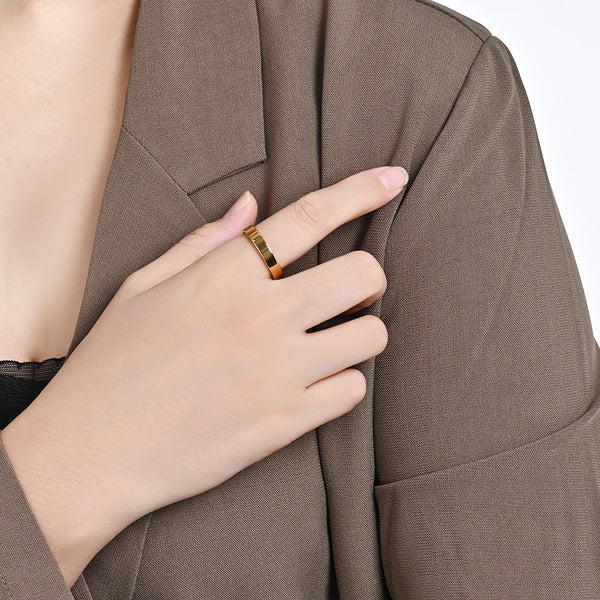 Women’s Simple Black Ring – Slim Polished Band, Durable and Hypoallergenic, Minimalist Everyday Jewelry-Women's Ring-SunnyHouse Jewelry