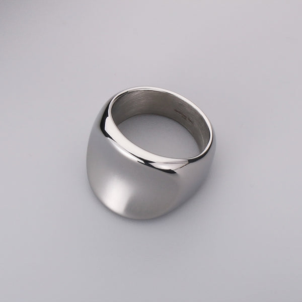 Men’s Titanium Stainless Steel Statement Ring – Bold Gold-Plated Dome Design – Durable, Polished Fashion Ring for Men-Men's Ring-SunnyHouse Jewelry