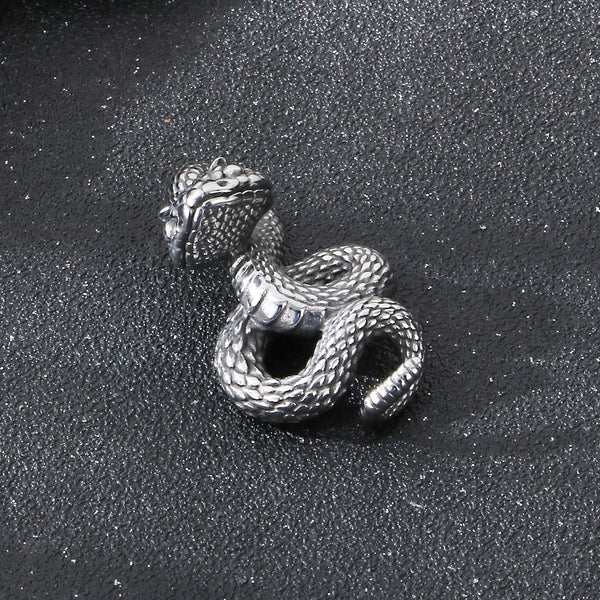 Men’s Titanium Stainless Steel Snake Pendant Necklace – Intricate Serpent Design – Durable Fashion Necklace for Men-Men's Pendant Necklace-SunnyHouse Jewelry