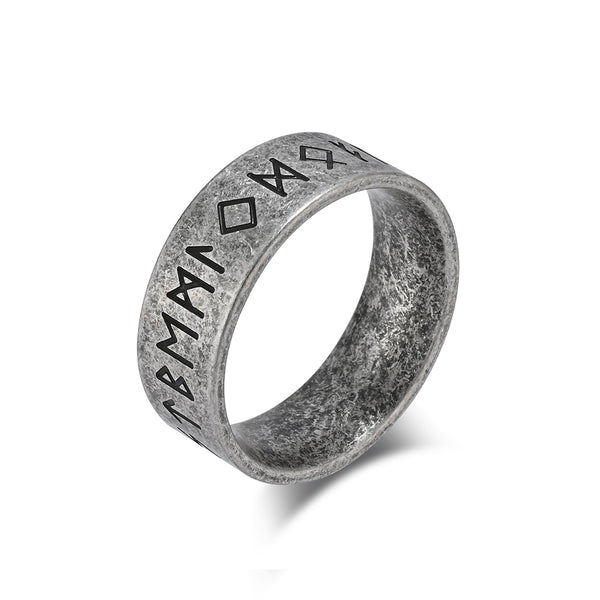 Men's Bronze Titanium Stainless Steel Ring with Viking Runic Engraving, Symbolic Design, Durable, Comfortable Fit, Unique Gift for Men-Men's Ring-SunnyHouse Jewelry