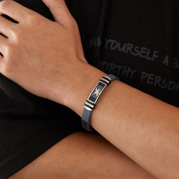 Men's Titanium Stainless Steel Bracelet with Lion Motif - Elegant Design, Durable and Hypoallergenic-Men's Bracelet-SunnyHouse Jewelry
