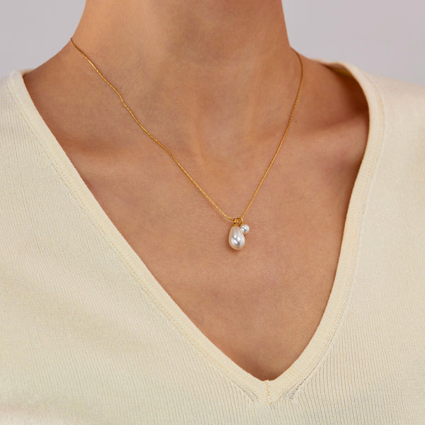 Elegant Pearl Drop Pendant Necklace for Women-Women's Necklace-SunnyHouse Jewelry