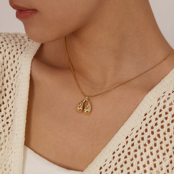 Women’s Fashion Pendant Necklace – Elegant Gold Teardrop Pendant with Crystal Accents – Fashion Jewelry Gift for Women-Women's Necklace-SunnyHouse Jewelry