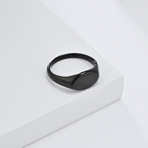 Women’s Round Signet Ring – Polished Finish, Durable and Hypoallergenic, Minimalist Everyday Jewelry-Women's Ring-SunnyHouse Jewelry