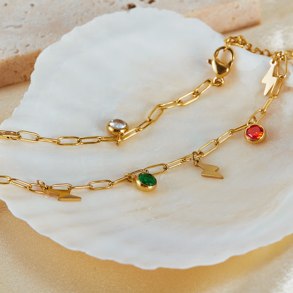 Chic Gold Anklet with Arrow Charms and Colorful Enamel Accents - Trendy Accessory for Every Style-Women's Anklet-SunnyHouse Jewelry