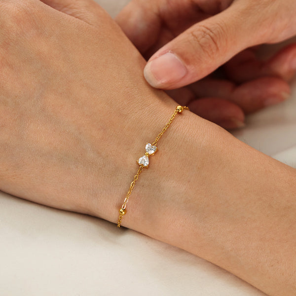 18K Gold‑Plated Titanium Stainless Steel Bow Bracelet for Women – Adjustable Dainty Cubic Zirconia Charm, Hypoallergenic & Tarnish‑Resistant Jewelry Gift-Women's Bangle-SunnyHouse Jewelry