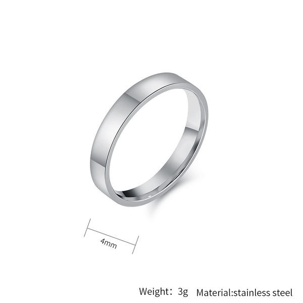 Women’s Simple Black Ring – Slim Polished Band, Durable and Hypoallergenic, Minimalist Everyday Jewelry-Women's Ring-SunnyHouse Jewelry