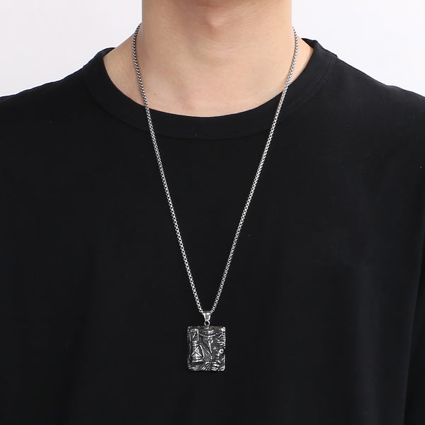 Men’s Titanium Stainless Steel Plague Doctor Pendant Necklace – Vintage Gothic Style – Durable Fashion Necklace for Men-Men's Pendant Necklace-SunnyHouse Jewelry