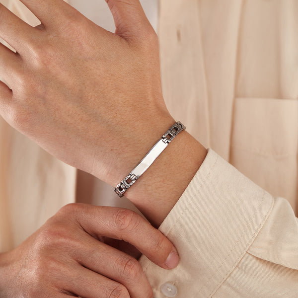 Men’s Simple Fashion Bracelet – Polished ID Link Chain Bracelet for Men – Sleek, Durable, and Hypoallergenic Jewelry for Everyday Wear-Men's Bracelet-SunnyHouse Jewelry