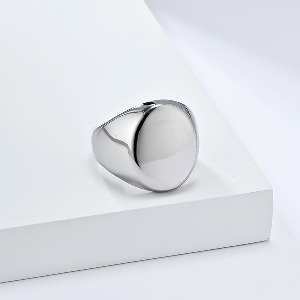 Bold Black Titanium Stainless Steel Men's Signet Ring - Modern Design, Durable, Hypoallergenic, Comfort Fit-Men's Ring-SunnyHouse Jewelry