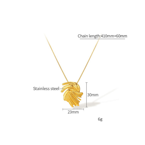 Women’s Elegant Gold Twisted Rope Pendant Necklace – Durable Hypoallergenic Fashion Jewelry Gift-Women's Necklace-SunnyHouse Jewelry