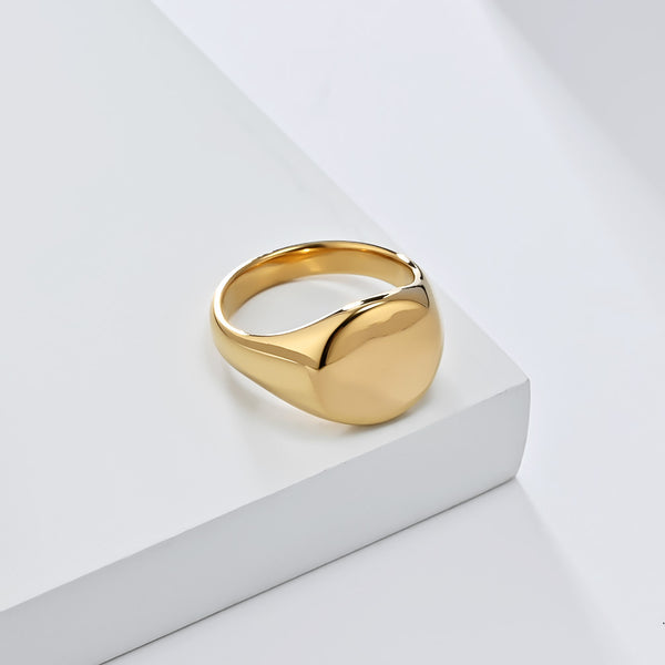 Minimalist Silver Titanium Stainless Steel Men's Signet Ring - Sleek Design, Durable, Hypoallergenic, Comfort Fit-Men's Ring-SunnyHouse Jewelry