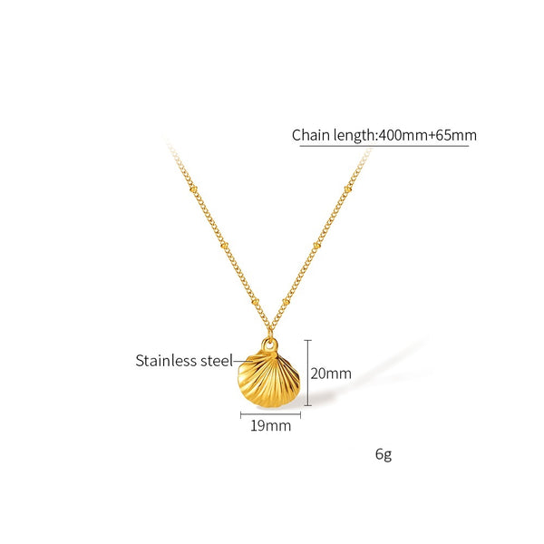 Women’s Seashell Pendant Necklace – Gold Chain Fashion Jewelry, Elegant Durable Pendant Necklace for Women-Women's Necklace-SunnyHouse Jewelry