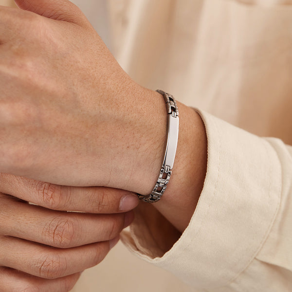 Men’s Simple Fashion Bracelet – Polished ID Link Chain Bracelet for Men – Sleek, Durable, and Hypoallergenic Jewelry for Everyday Wear-Men's Bracelet-SunnyHouse Jewelry