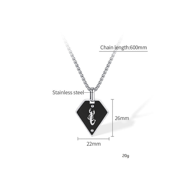 Elegant Men's Scorpion Pendant Necklace - Sleek Black and Silver, Stainless Steel Chain, Perfect for Everyday and Occasional Wear-Men's Pendant Necklace-SunnyHouse Jewelry