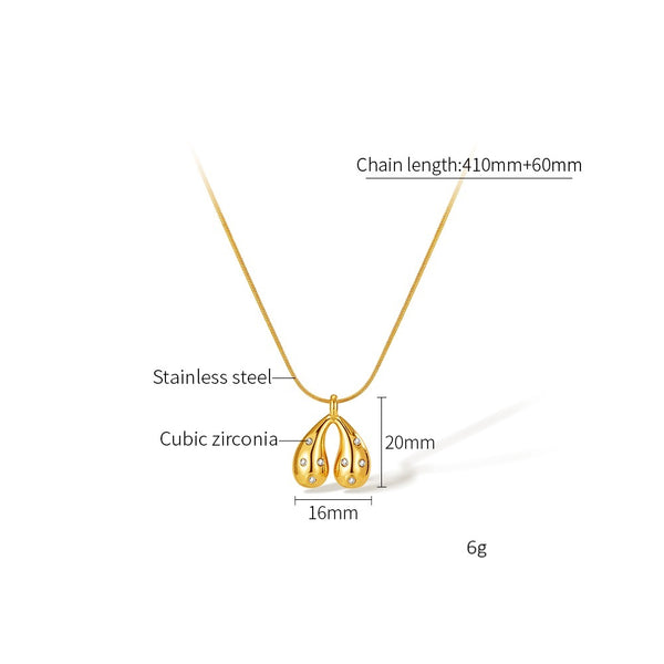 Women’s Fashion Pendant Necklace – Elegant Gold Teardrop Pendant with Crystal Accents – Fashion Jewelry Gift for Women-Women's Necklace-SunnyHouse Jewelry