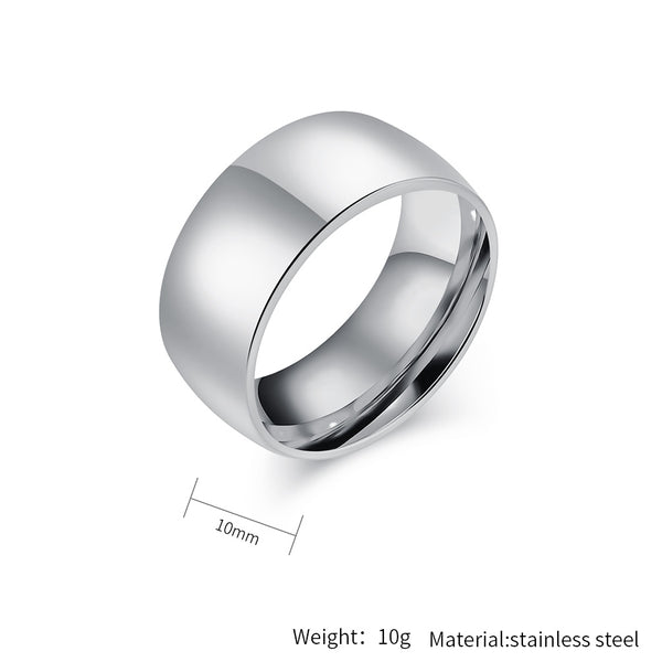 Men’s Titanium Stainless Steel Wide Band Ring – Polished Finish, Durable and Hypoallergenic, Minimalist Everyday Jewelry-Men's Ring-SunnyHouse Jewelry