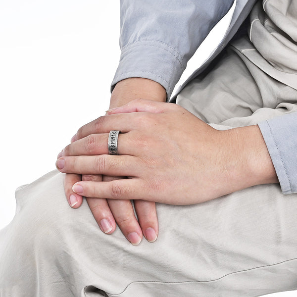 Men's Bronze Titanium Stainless Steel Ring with Viking Runic Engraving, Symbolic Design, Durable, Comfortable Fit, Unique Gift for Men-Men's Ring-SunnyHouse Jewelry