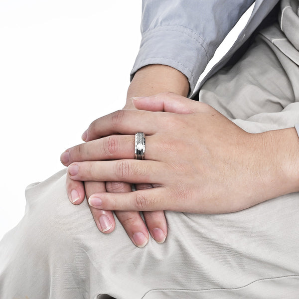 Men's Bronze Titanium Stainless Steel Ring with Celtic Knot and Viking Runic Engraving, Durable, Stylish, Comfortable Fit, Unique Gift for Men-Men's Ring-SunnyHouse Jewelry