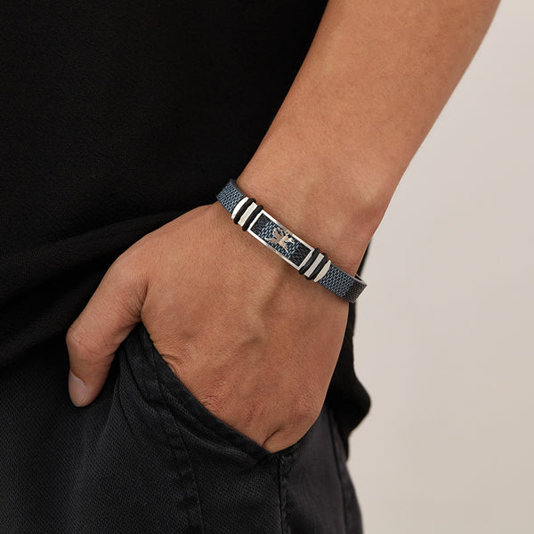 Men's Titanium Stainless Steel Bracelet with Lion Motif - Elegant Design, Durable and Hypoallergenic-Men's Bracelet-SunnyHouse Jewelry
