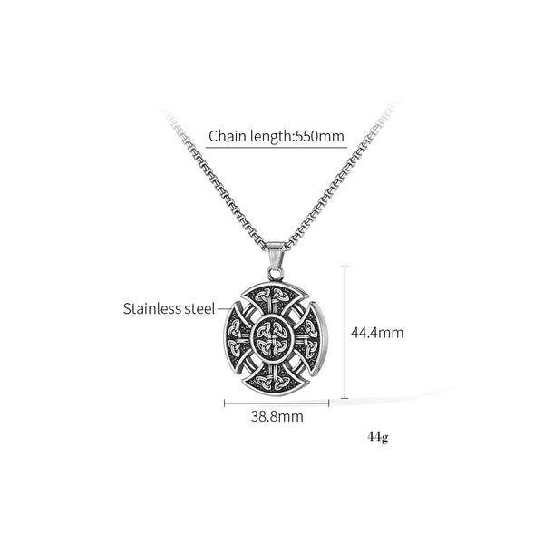 Celtic Cross Pendant Necklace for Men – Titanium Stainless Steel Norse Knotwork Amulet – Viking Trinity Knot Religious Jewelry-Men's Pendant Necklace-SunnyHouse Jewelry