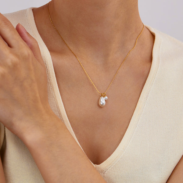 Elegant Pearl Drop Pendant Necklace for Women-Women's Necklace-SunnyHouse Jewelry