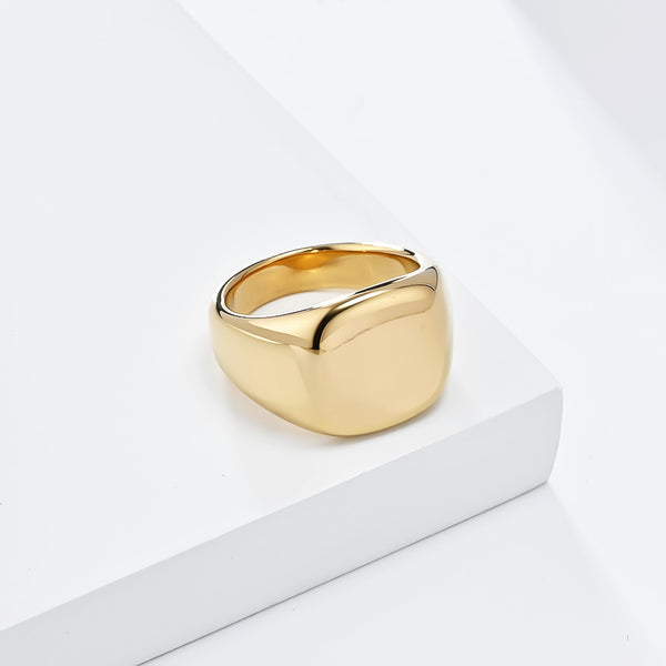 Men's Black Titanium Stainless Steel Signet Ring - Sleek Minimalist Matte Band for Modern Style-Men's Ring-SunnyHouse Jewelry