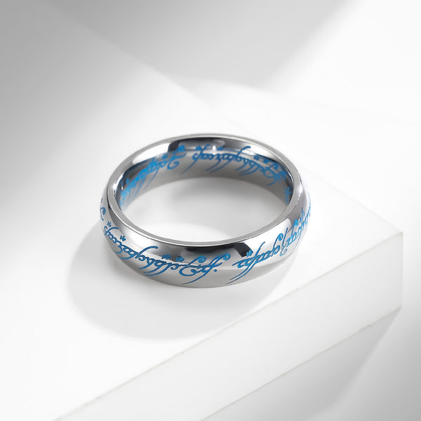 Men's Gold Ring with Engraved Script - Elegant and Durable Band for Everyday Style-Men's Ring-SunnyHouse Jewelry