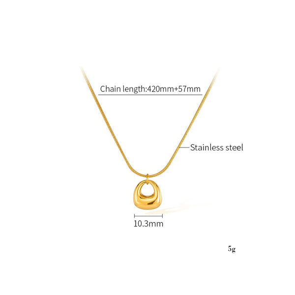 Elegant Women's Titanium Stainless Steel Gold Pendant Necklace – Minimalist Chunky Design, Hypoallergenic, Fade-Resistant, Everyday Jewelry-Women's Necklace-SunnyHouse Jewelry
