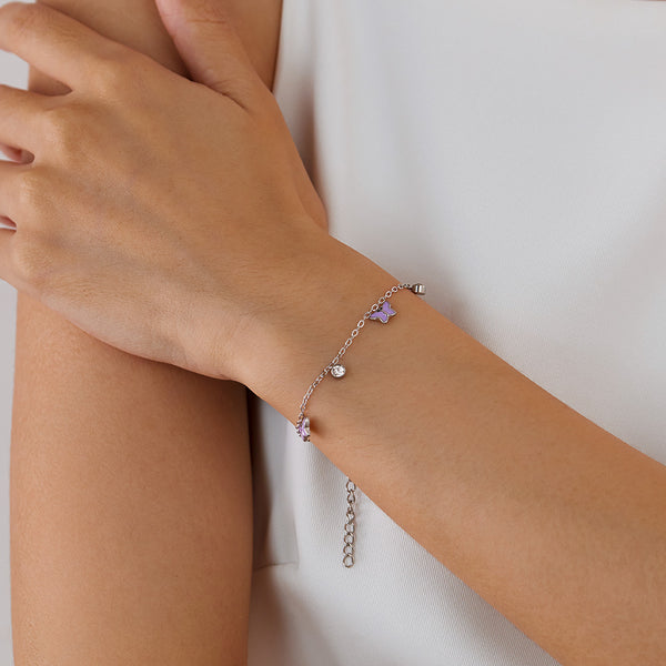 Women’s Titanium Stainless Steel Gold-Plated Butterfly Charm Bracelet – Elegant, Adjustable, Hypoallergenic Jewelry with Crystal Accents-Women's Bangle-SunnyHouse Jewelry