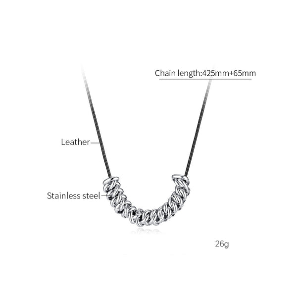 Sophisticated Women's Chain Link Pendant Necklace – Sleek Stainless Steel Design, Ideal for Layering-Women's Necklace-SunnyHouse Jewelry