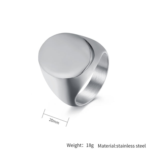 Bold Black Titanium Stainless Steel Men's Signet Ring - Modern Design, Durable, Hypoallergenic, Comfort Fit-Men's Ring-SunnyHouse Jewelry