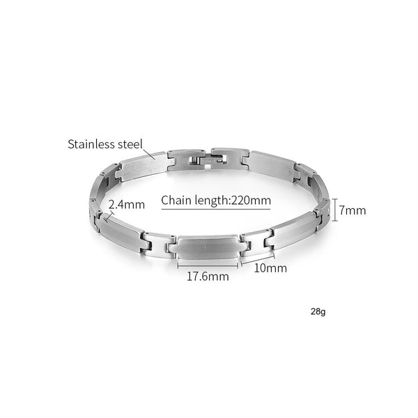 Men’s Simple Link Bracelet – Sleek Matte Finish ID Style Bracelet for Men – Lightweight, Hypoallergenic & Durable Men’s Jewelry-Men's Bracelet-SunnyHouse Jewelry
