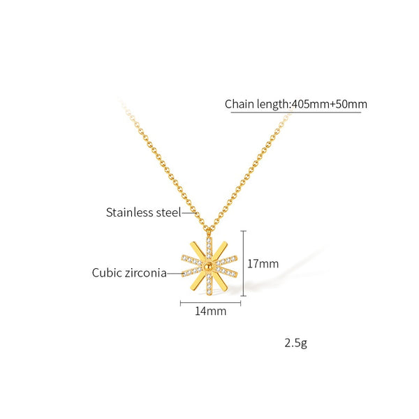 Women’s Elegant Gold Starburst Pendant Necklace with Crystal Accents – Fashion Jewelry Gift for Women-Women's Necklace-SunnyHouse Jewelry