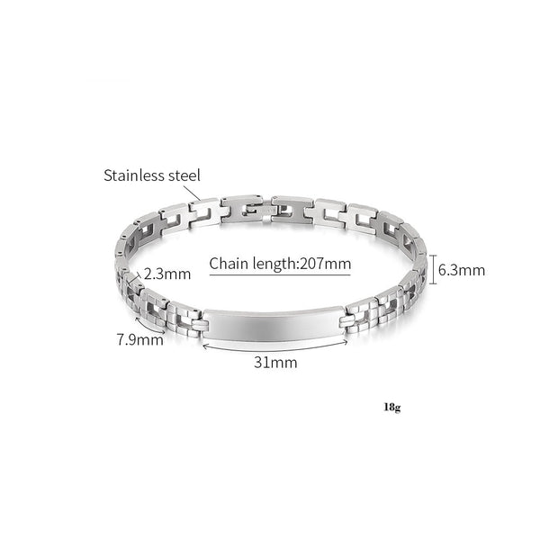 Men’s Simple Fashion Bracelet – Polished ID Link Chain Bracelet for Men – Sleek, Durable, and Hypoallergenic Jewelry for Everyday Wear-Men's Bracelet-SunnyHouse Jewelry