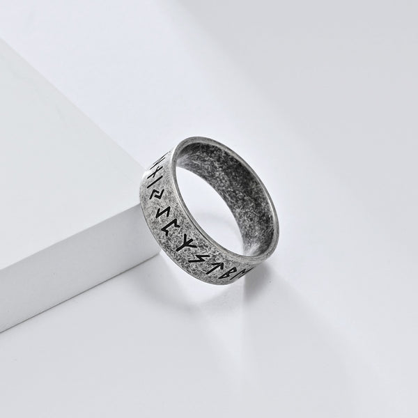 Men's Bronze Titanium Stainless Steel Ring with Viking Runic Engraving, Symbolic Design, Durable, Comfortable Fit, Unique Gift for Men-Men's Ring-SunnyHouse Jewelry