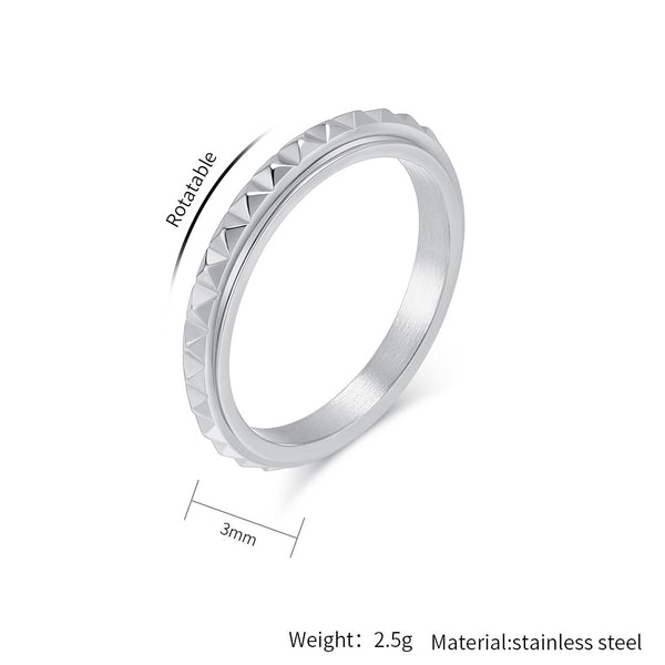 Women’s Titanium Stainless Steel Ring – Minimalist Geometric Pyramid Design, Durable and Hypoallergenic, Sleek Everyday Jewelry for Women-Women's Ring-SunnyHouse Jewelry