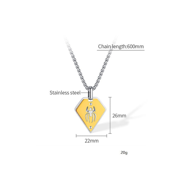 Vibrant Men's Scorpion Pendant Necklace - Yellow & Silver, Stainless Steel, Fashionable Daily Wear Jewelry, Great Gift Idea-Men's Pendant Necklace-SunnyHouse Jewelry