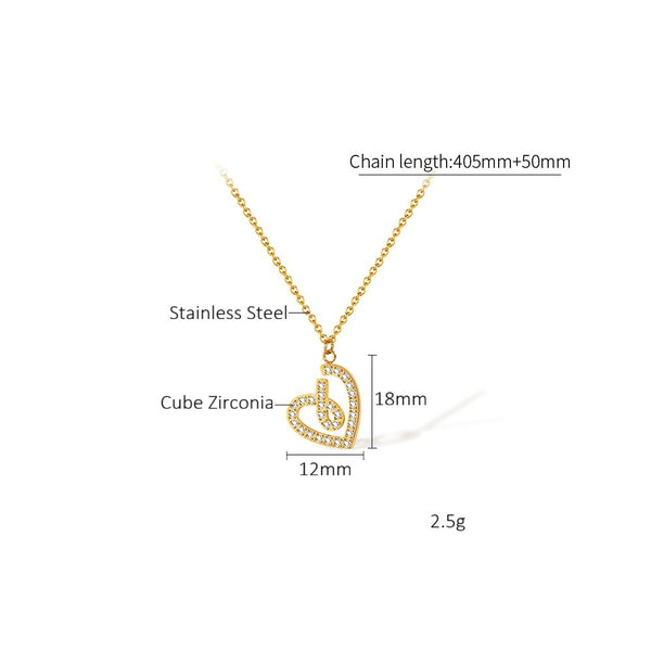 Women’s Lucky Heart Pendant Necklace – Elegant Silver-Tone Open Heart Necklace with Crystal Accents – Romantic Jewelry Gift for Women-Women's Necklace-SunnyHouse Jewelry