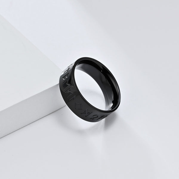 Men's Bronze Titanium Stainless Steel Ring with Viking Runic Engraving, Symbolic Design, Durable, Comfortable Fit, Unique Gift for Men-Men's Ring-SunnyHouse Jewelry