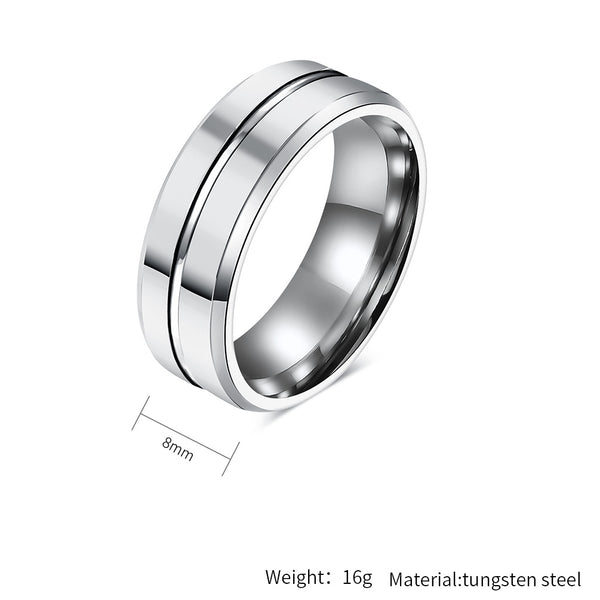Vibrant Blue Titanium Stainless Steel Men's Ring - Modern Design, Comfort Fit, Scratch-Resistant, Hypoallergenic, 8mm-Men's Ring-SunnyHouse Jewelry