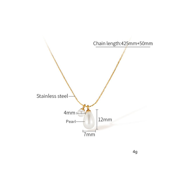 Elegant Pearl Drop Pendant Necklace for Women-Women's Necklace-SunnyHouse Jewelry