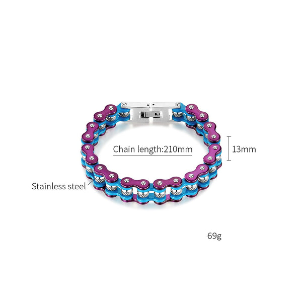 Men’s Harley Bike Chain Bracelet – Silver Link Biker Jewelry, Durable Heavy-Duty Wristband for Men-Men's Bracelet-SunnyHouse Jewelry