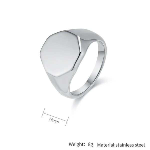 Bold Gold Titanium Stainless Steel Men's Signet Ring - Modern Design, Durable, Hypoallergenic, Comfort Fit-Men's Ring-SunnyHouse Jewelry