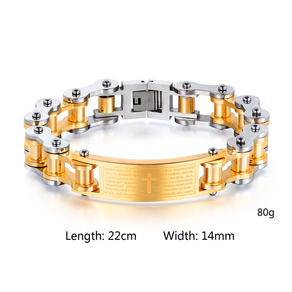 Men's Fashion Harley Bike Cross Bracelet-Mens Bracelet-SunnyHouse Jewelry