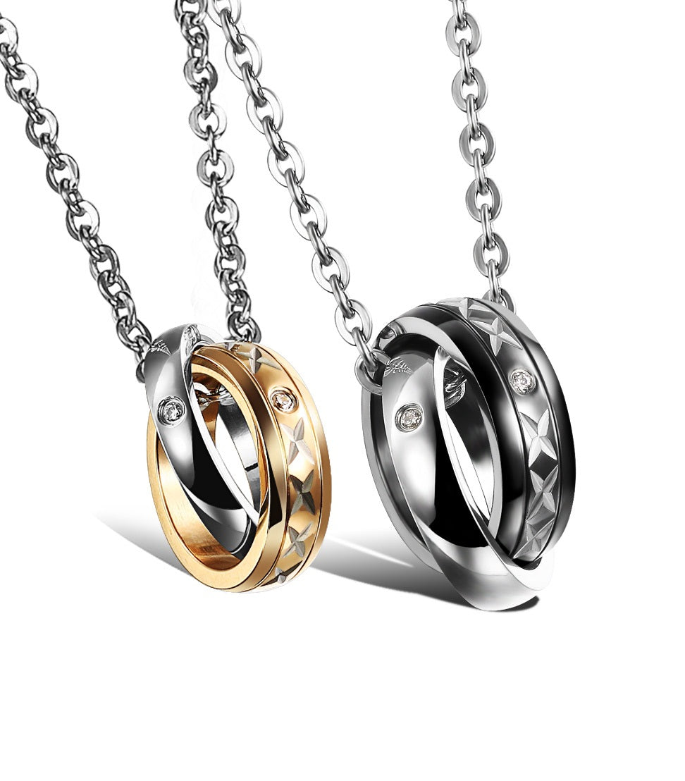 His & Hers Matching Set Valentine Ring Couple Necklace Couple Jewelry Set-Couple Necklace-SunnyHouse Jewelry