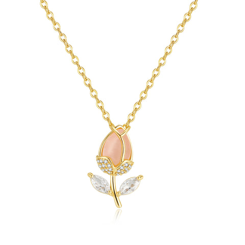 Women's Fashion Gold Flower Pendant Necklace-Womens Pendant Necklace-SunnyHouse Jewelry