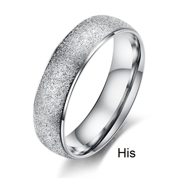 His & Hers Matching Set Simple Love Couple Rings Wedding Band Set-Couple Rings-SunnyHouse Jewelry