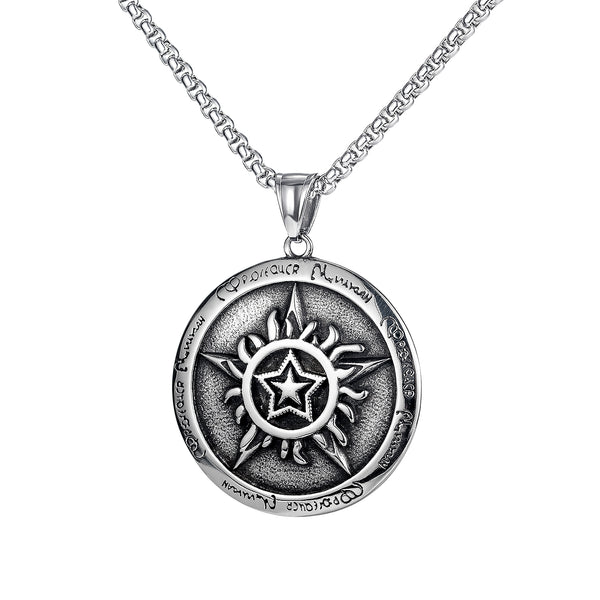 Men's Fashion Hip Hop Pentagram Coin Pendant Necklace-Mens Pendant Necklace-SunnyHouse Jewelry